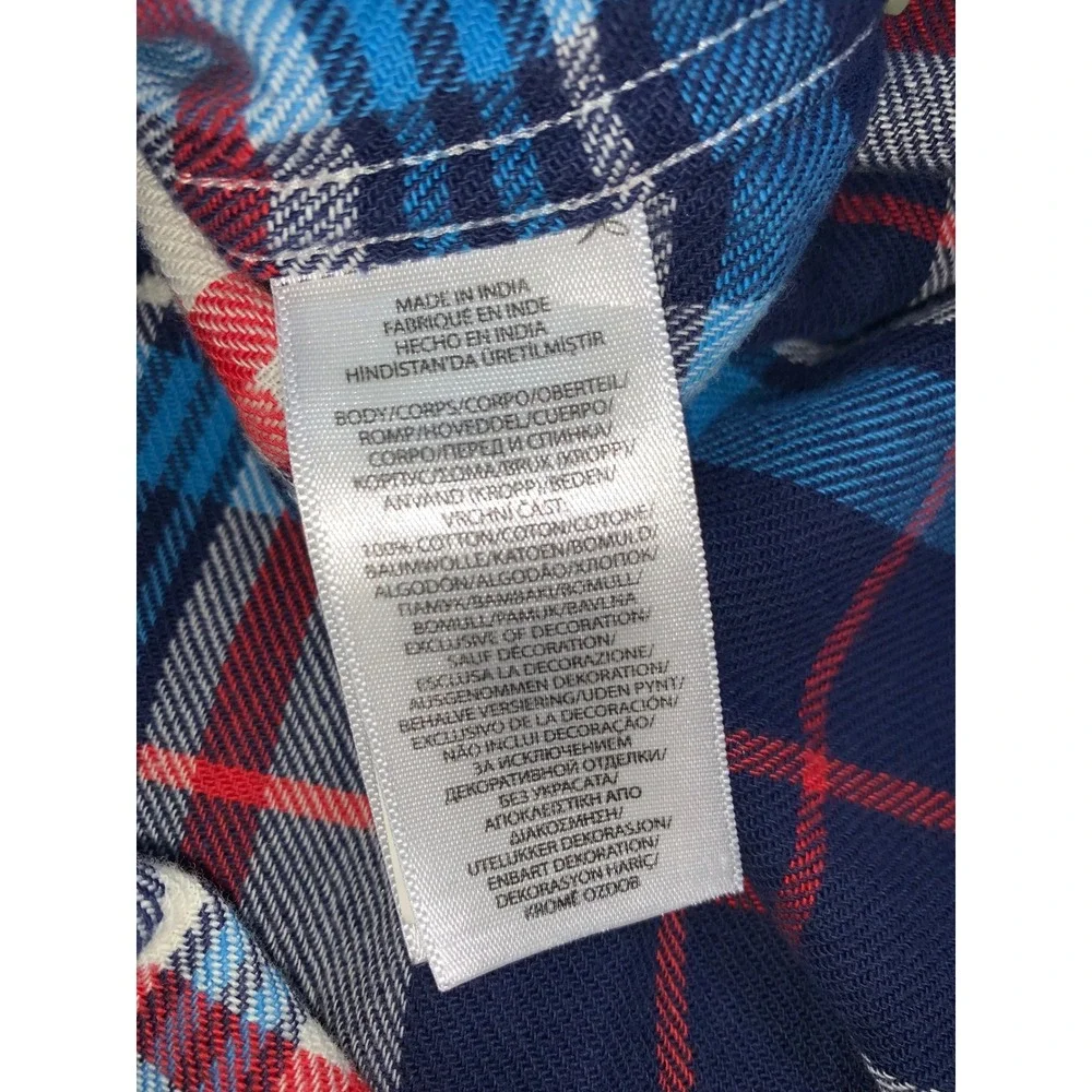 Polo Ralph Lauren Mens Flannel Shirt L Classic Fit Blue Red Plaid Button Down
